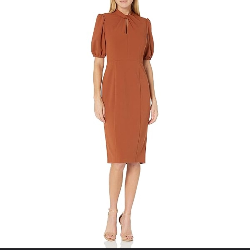 New York & Company Terracotta Pencil Skirt Dress